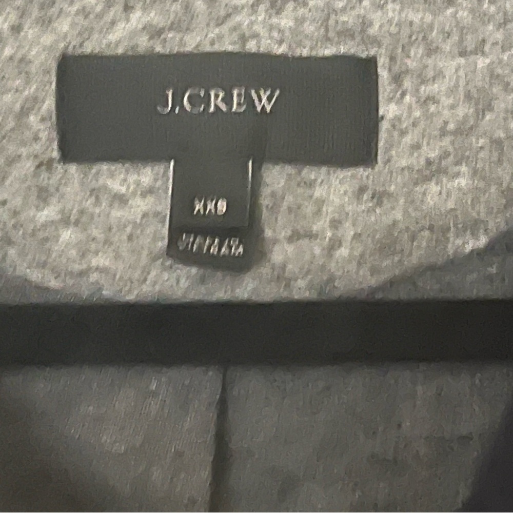 J. Crew Wrap Oversized Jacket in Boiled Wool in Grey/Navy Blue - Picture 6 of 8